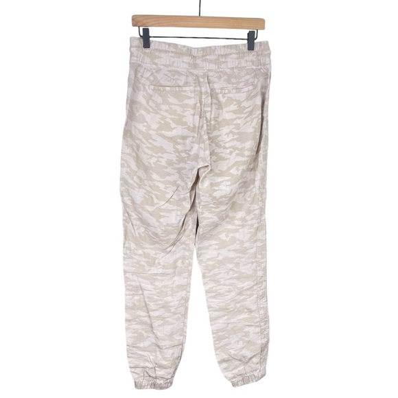 Athleta Cabo Tide Linen Jogger 4 Camo Elastic Waist Pull On Pant Beach Surf Tan - Picture 6 of 10